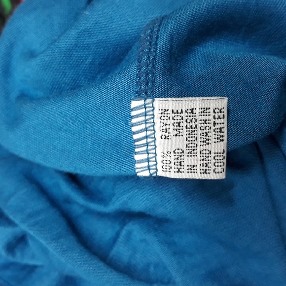 Blue Rayon Sleeveless Wiggle Dress Ruched Side - Picture 6 of 6